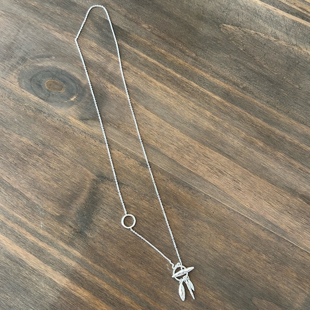 Gorjana Nora Hammered Lariat Necklace (Silver)